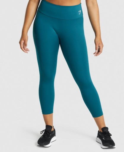 GYMSHARK LEGGINSY DAMSKIE SPORTOWE 7/8 GŁADKIE S 0Z3E6_B*