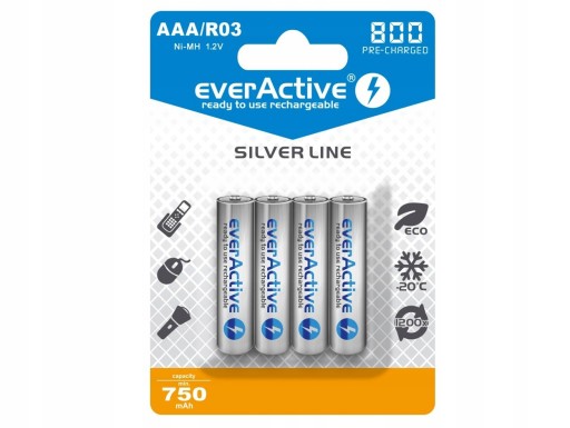 AKUMULÁTOR EVERACTIVE LR03 AAA 800mAh 4ks