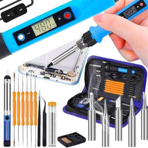 🛠️ HIT CENOWY! Precyzyjny Zestaw Lutowniczy 80W LCD w Walizce. Komplet dla Majsterkowicza!
