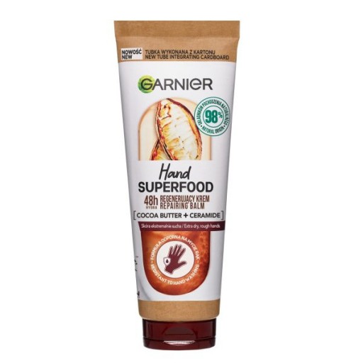 Garnier Hand Superfood Cocoa regeneračný krém na ruky s kakaovým maslom a