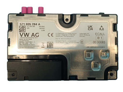 25/25 - Vw golf 8 вариант лифт 1.5tsi 2024 модуль контроллера онлайн-сервисов 571035284a