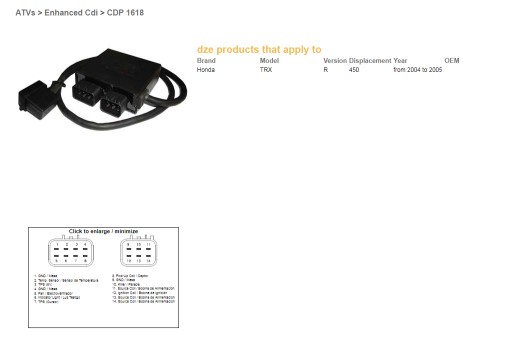 1618-01 - МОДУЛЬ ЗАЖИГАНИЯ CDI HONDA TRX 450R '04-05
