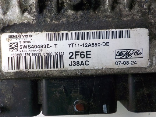 FORD control unit 7T11-12A650-DE 5WS40483E-T 2F6E