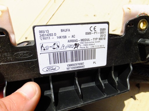 airbag Dachvorhang Airbag rechts ford b-max 2013r AV11-14K159-AC