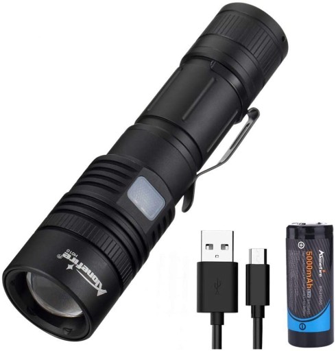 СВЕТОДИОДНЫЙ ТАКТИЧЕСКИЙ ФОНАРИК ДЛЯ ВЫЖИВАНИЯ USB 5 РЕЖИМОВ ЧЕРНЫЙ