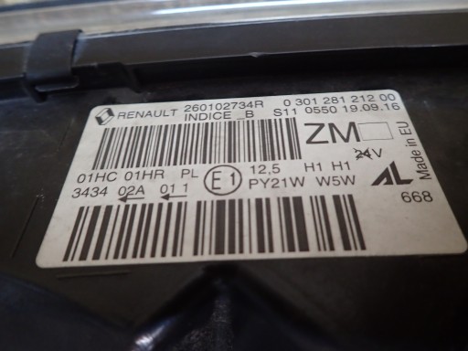 LICHT VORNE RECHTS RENAULT CAPTUR 260102734R