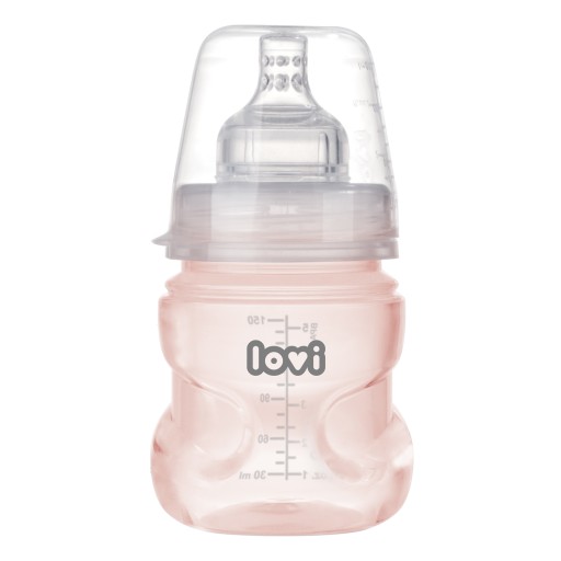 Пляшечка LOVI Trends 120 мл Рожева з соскою 0м+