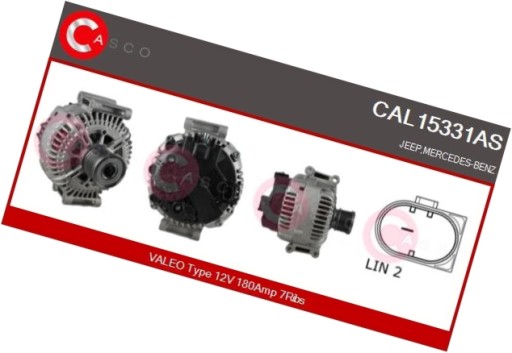 Генератор 12в 180а - casco cal15331as