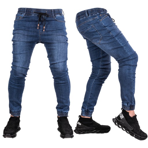 Pánske džínsové nohavice TMAVOMODRé joggery BARCUS veľ.31