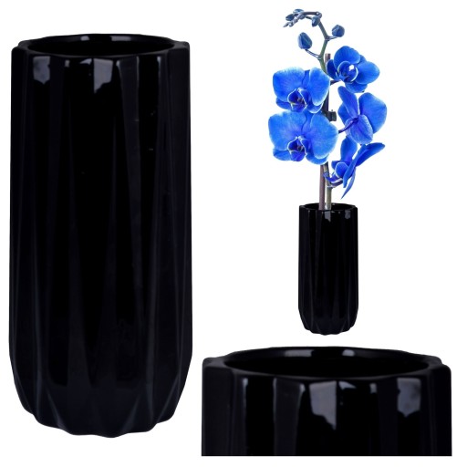 Ceramiczny czarny WAZON na kwiaty DUŻY na prezent 11472225421 - Allegro.pl