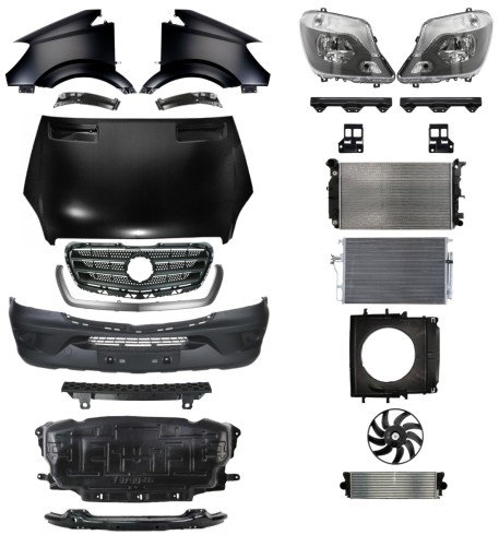 3103 - Mercedes Benz Sprinter 13-18 Ремень бампера Капот КОМПЛЕКТ ДЕТАЛЕЙ