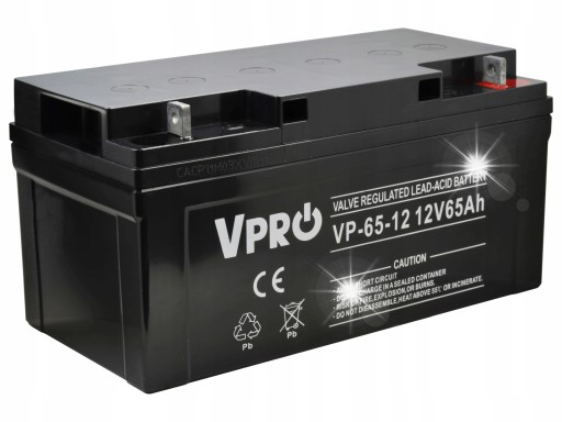 Акумулятор вольт polska agm vpro 12v 65ah