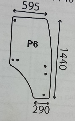 R198625 - JOHN DEERE SER-5000 СТЕКЛО ДВЕРИ ПРАВОЕ