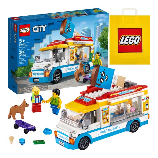 LEGO City - Furgonetka z Lodami (60253) + Torba Prezentowa LEGO