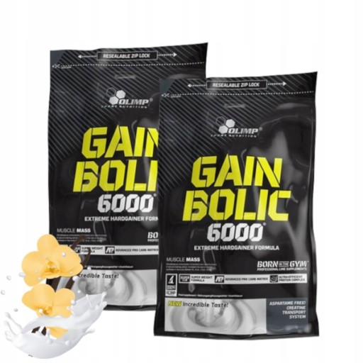 OLIMP GAIN BOLIC 6000 2KG GAINER MASA AMINOKWASY