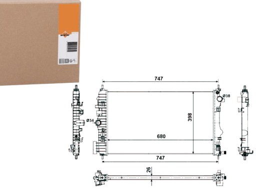 NRF53774/RS2 - Радіатор двигуна nrf 13241728 1300289 13241723 13