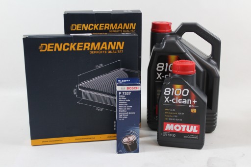 КОМПЛЕКТ ФИЛЬТРОВ + МАСЛО MOTUL 8100 X-CLEAN 5W30 VW PASSAT B8 2.0 TDI 150 KM изображение 1