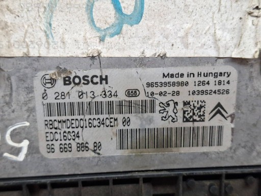 Bedienteil DES MOTORS 0281013334 9666986680 9653958980 CITROEN PEUGEOT 1.6 EHDI