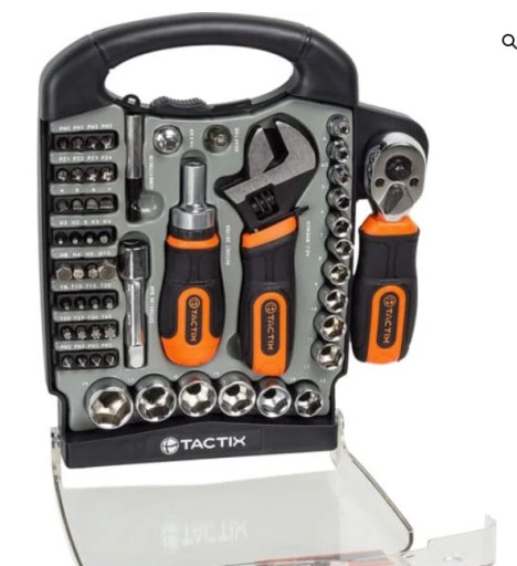 Набір тріскачки, розвідного ключа та викрутки 55 елементів