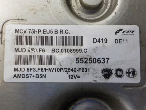 FIAT FORINO III computer control unit 55250637 MJD 8F3.F6