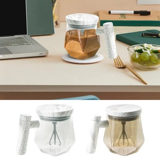 400ML Self Stirring Coffee Mug - High-Speed Electric Mixing Glass Coffee Cup
