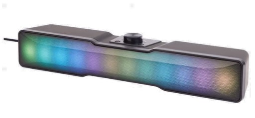 GŁOŚNIK GAMINGOWY SOUNDBAR RGB LED 2X5W 7 TRYBÓW KOMPUTEROWY DO GIER