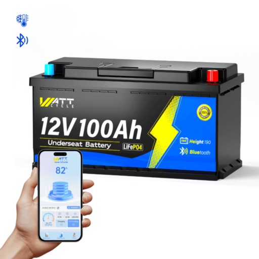 Акумулятор для кемпера 12v 100ah lifepo4 з bluetooth, встановлення під сидіння