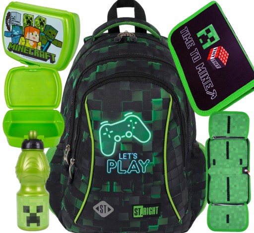 Рюкзак шкільний багатокамерний St.Right BP-26 Dark Game 20 л