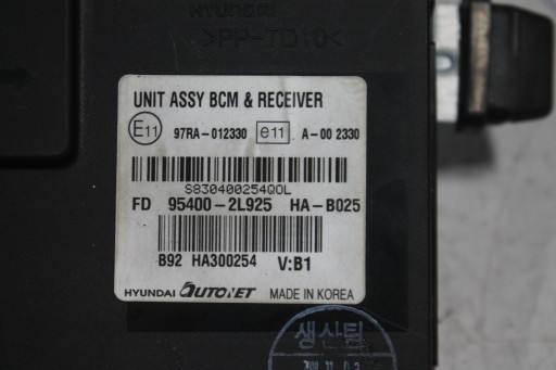 MODULO CENTRALINA BCM 95400-2L925 HYUNDAI I30 07-12