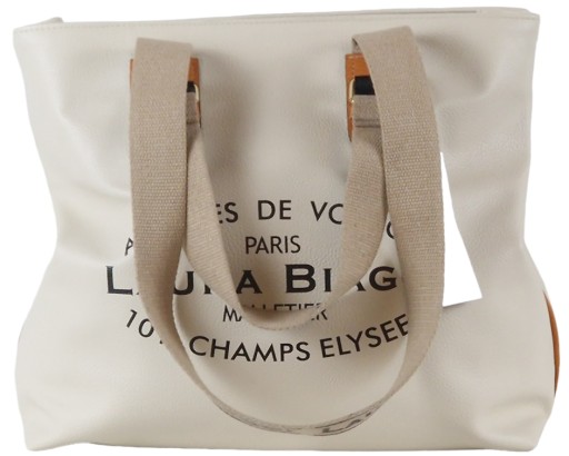 Laura Biaggi kabelka shopper klasická ekologická koža béžová