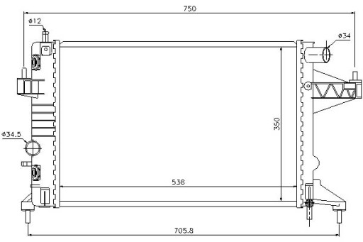 63018 - Кулер для воды nissens opel corsa c 1.8 (f08. f68)