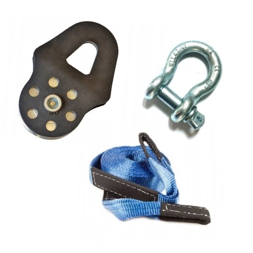 Лебедка комплект блоки + Сережка + ремень лебедка