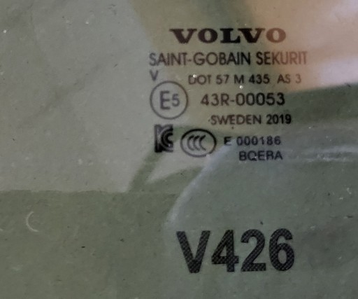 window Z door right rear rear part CIEMNA AS3 VOLVO XC60 II 2 original 2019r.