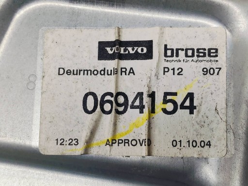 mechanism windows electrical right rear part VOLVO V50 2.0D E521F 0694154