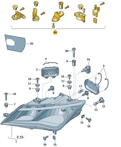 КОМПЛЕКТ КРЕПЛЕНИЕ ФАРА ПРАВАЯ SEAT LEON ОРИГИНАЛ изображение 1