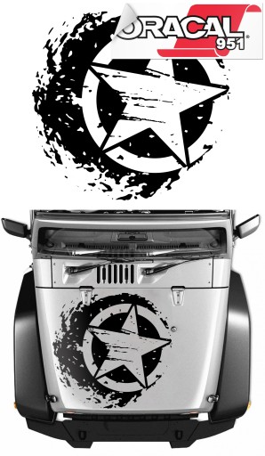 Наклейки на капот JEEP OFF ROAD тема 60X57CM 951