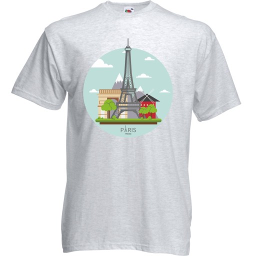 Koszulka Paris Paryż Francja L ash szara