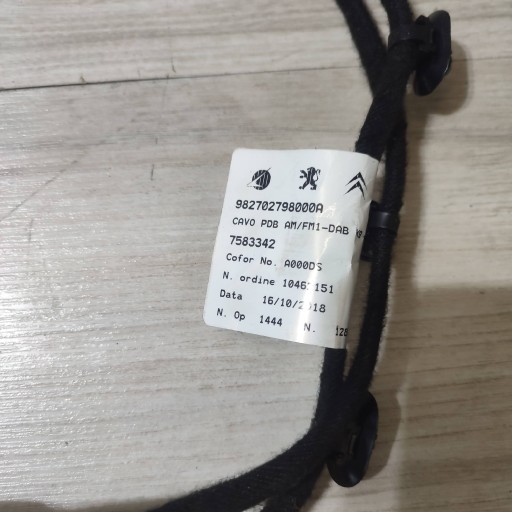Câblage Capteur Peugeot Rifter 982702798000A