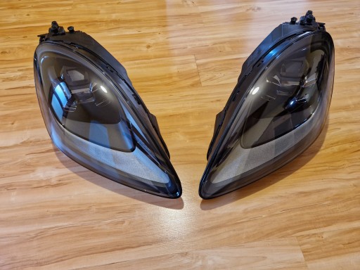 IDEALNE LAMPY PRZÓD PORSCHE CAYENNE III 9Y 9Y0 FULL LED PDLS CZARNE BLACK