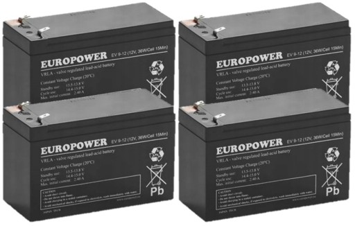 АККУМУЛЯТОРЫ TBC30 КОМПЛЕКТ АККУМУЛЯТОРОВ ДЛЯ ИБП APC EATON POWERWALKER 4x EV 9-12