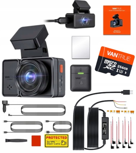 РЕКОРДЕР VANTRUE E2 2-канальный 1440P 2,5 дюйма + акк 256 ГБ