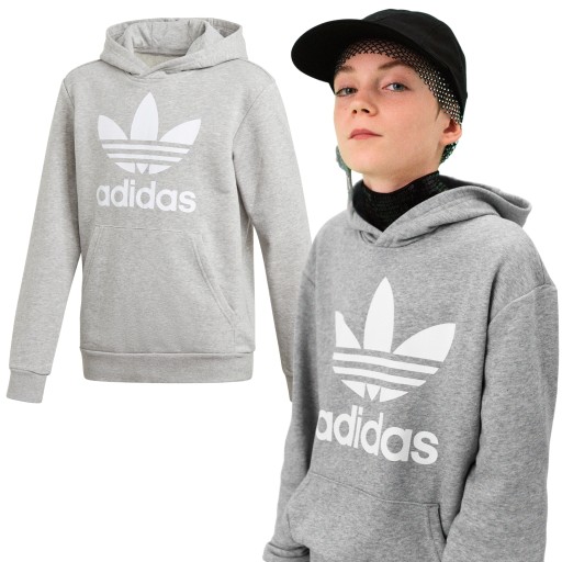 Дитяча толстовка Adidas розмір 164 з довгим рукавом сіра