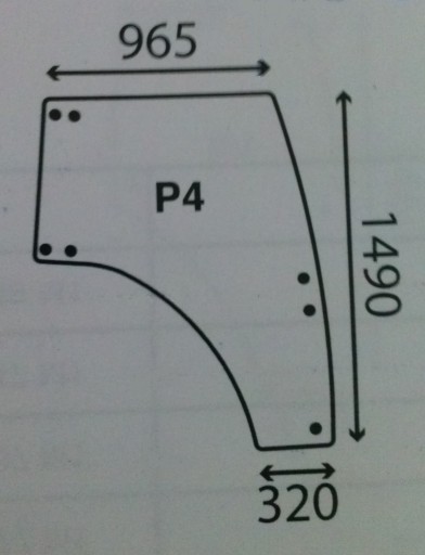3674695M1 - LANDINI POWERFARM MC CORMICK ДВЕРНЕ СКЛО, ПРАВЕ