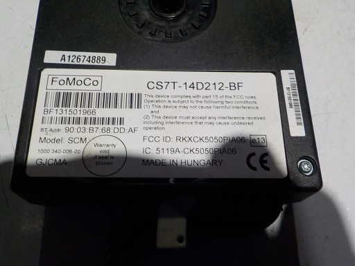 FORD MONDEO IV modulo BLUETOOTH CS7T-14D212-BF