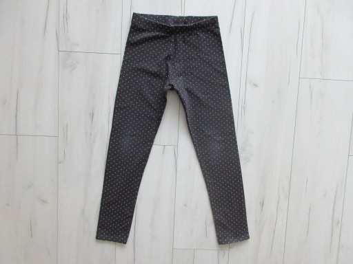 H&M Dżersejowe legginsy 140 Ciemnoszary/Kropki