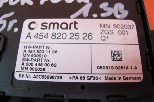 SMART FORFOUR 454 MODULE UNITÉ DE CONTRÔLE A4548202526