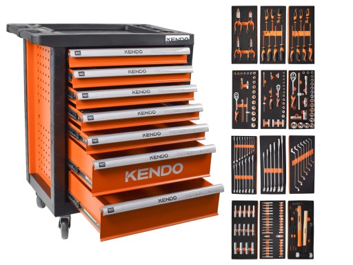 Тележка 7 ящиков инструментальный шкаф 179ELE. Кендо