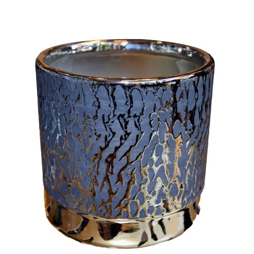 Doniczka Ceramiczna Grafitowo-srebrna 13CM