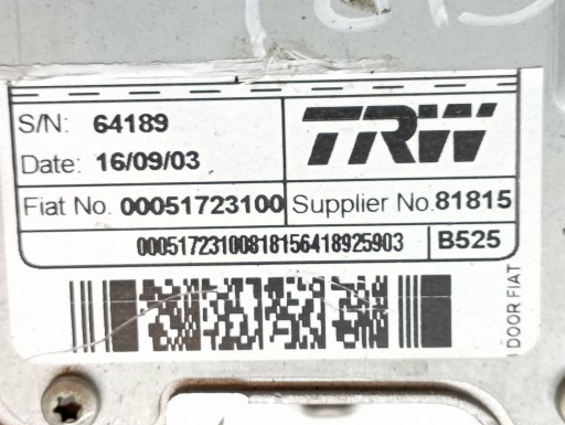 steering rod control electrics 00051723100 Fiat Stilo