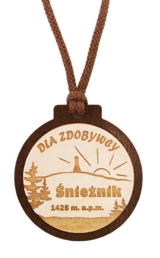 ДЕРЕВ'ЯНА МЕДАЛЬ ŚNIEŻNIK ЗА ПІДКОРЮВАЧІ ГІР